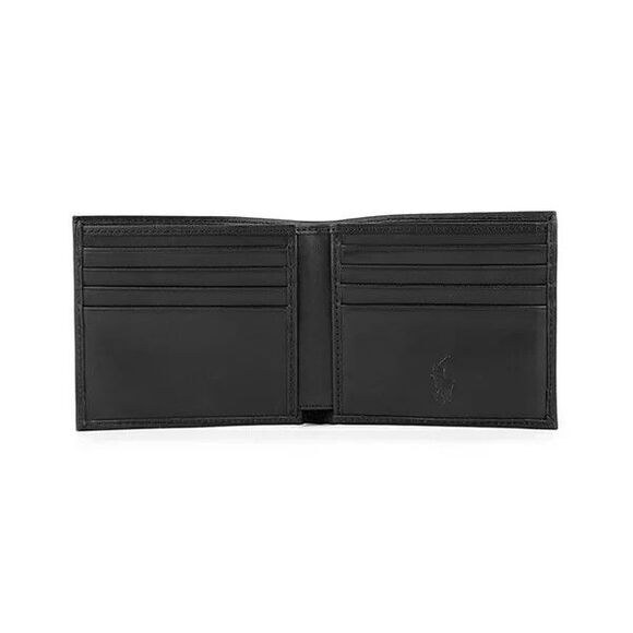 NIB POLO RALPH LAUREN Men's WALLET BIFOLD SMOOTH LEATHER BLACK - Picture 5 of 13